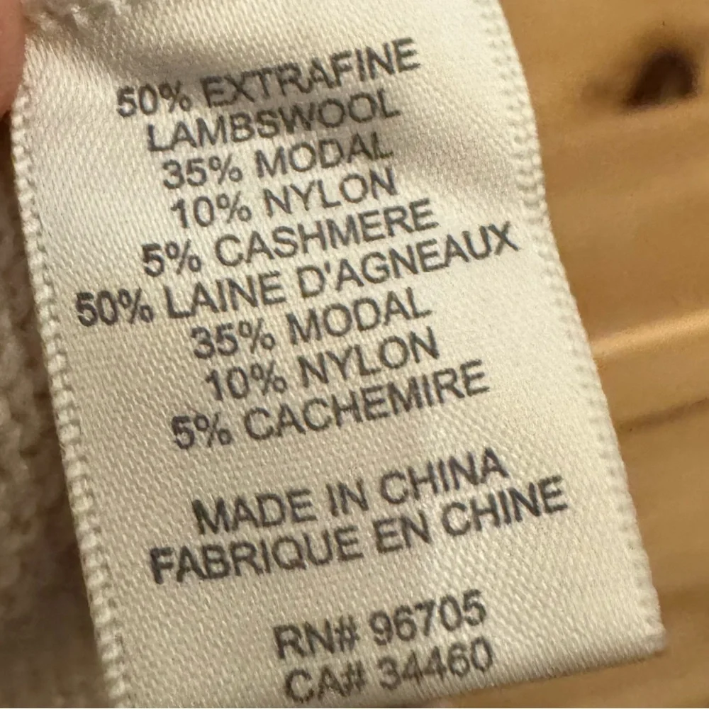 Rebecca Taylor Large Tan Wool Cashmere Blend Crewneck Sweater Cozy Winter Fall